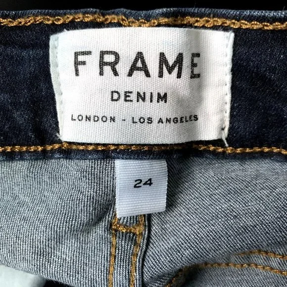 FRAME Denim Le High Skinny Slit Hem Skinny Jeans In Wythe - Picture 6 of 12